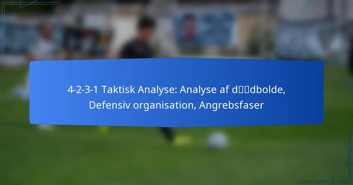 4-2-3-1 Taktisk Analyse: Analyse af dødbolde, Defensiv organisering, Angrebsfaser